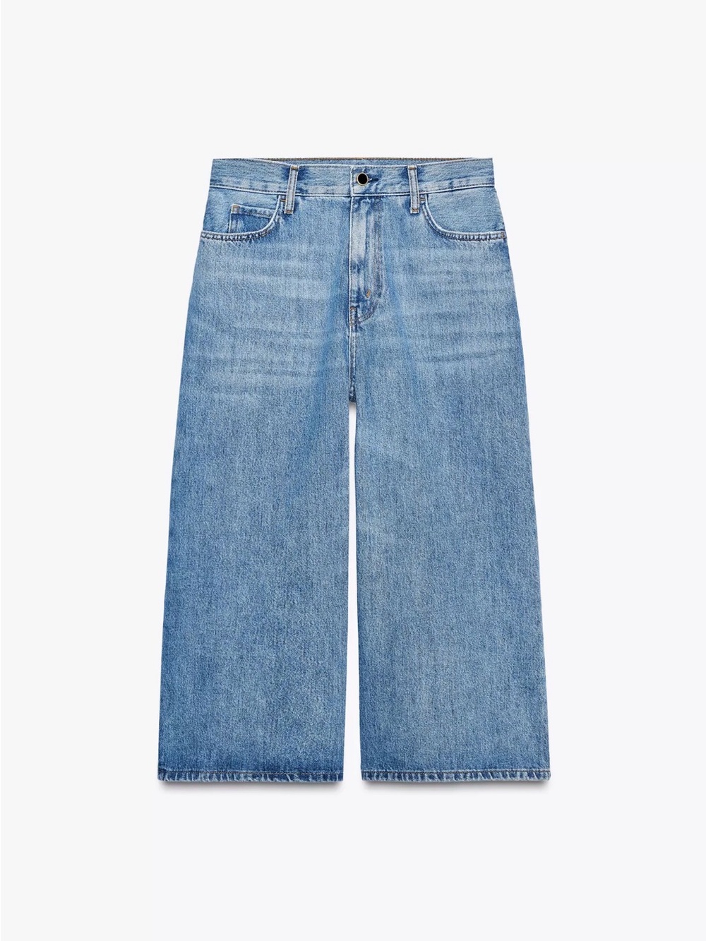 Wide Leg Light Blue Denim Jorts
